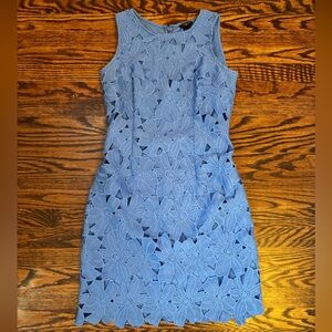 Ann Taylor Floral Blue Mini Dress